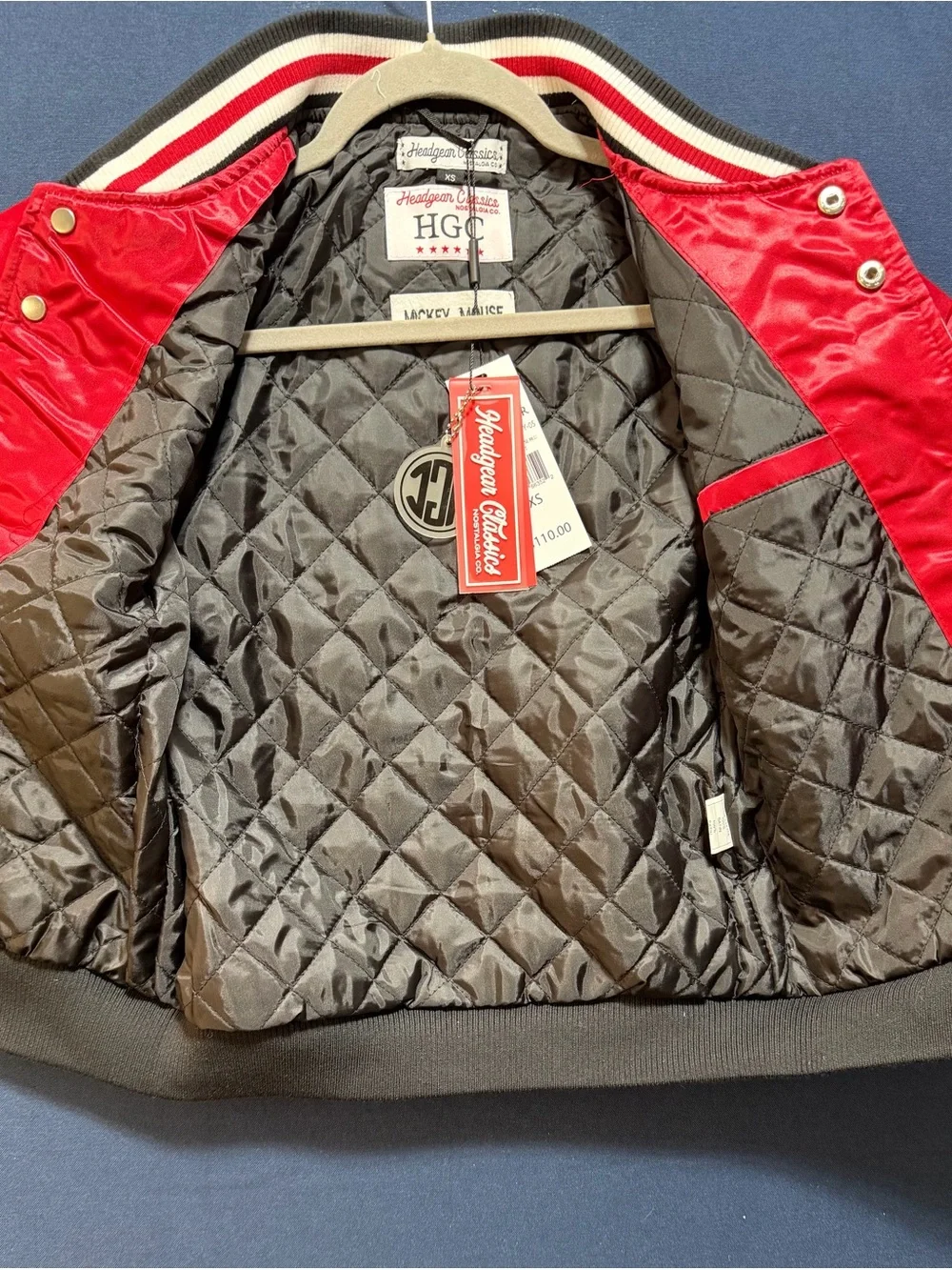 NWT Satin Size XS Headgear Classics Mickey Mouse Jacket